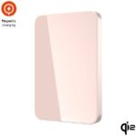 FIXED MagZen 5 Crystal MagSafe kompatibilis külső akkumulátor, Qi2 vezeték nélküli töltés, 5000 mAh, rózsaszín