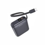 Swissten Power Bank Space 10.000mAh, 35W integrált USB-C kábellel Ezüst